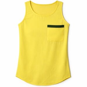 AKIRA Chicago Neon Yellow Sheer Button Back Tank | Small
